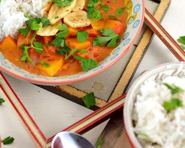 Einfaches Kürbis-Curry mit Erdnussbutter und Kokosmilch