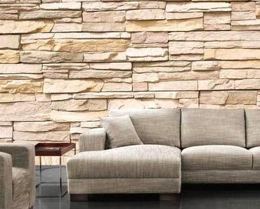 Atemberaubend Steinwand Tapete Wohnzimmer
 Design