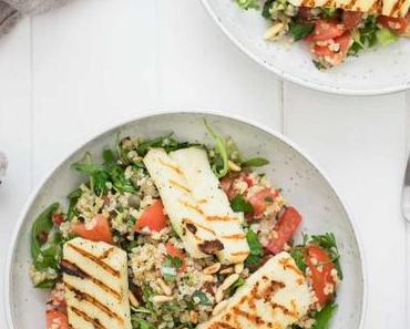 Bulgur-Salat mit Halloumi und Zitronen-Kapern-Dressing