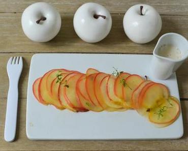 Bratapfel-Carpaccio mit Marzipan-Schaum