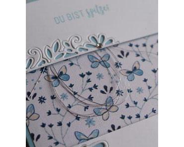 Babyblaue Geburtstagskarte