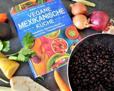 Vegane, mexikanische Tomaten-Schwarze Bohnensuppe und einmal Küche ausmalen.