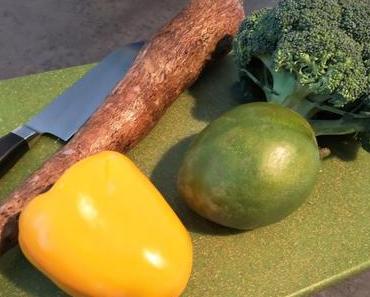 Fruchtiges Maniok Curry mit Mango & Brokkoli