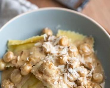 Pilzravioli mit Champignon-Parmesan-Sauce