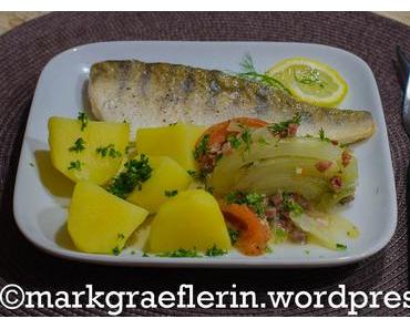 Freitagsfisch: Zanderfilet und Ofenfenchel mit Speck und Pontarlier Anis Sauce