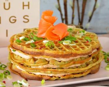 Kartoffelwaffeltorte mit Lachsforellenmoussé – Osterfrühstücksinspiration