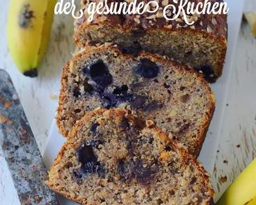 Bananenbrot mit Heidelbeeren - der gesunde Kuchen ohne Zucker