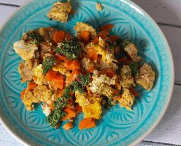 Vegetarisches Gröstl mit glasierten Möhren und Salsa