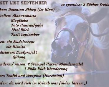 Bucket List September
