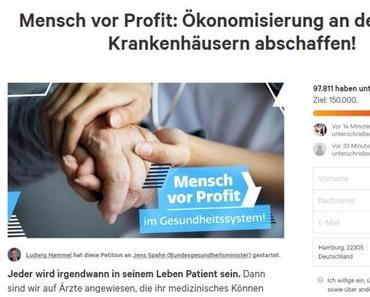Mensch > Profit: Ökonomisierung an deutschen Krankenhäusern abschaffen!