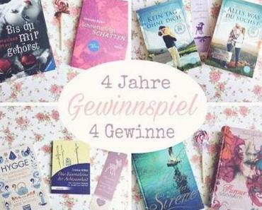 [Gewinnspiel] 4 Jahre – 4 Bücherpakete
