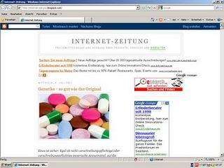 "Internet-Zeitung": Ein Weblog mit News und Werbung