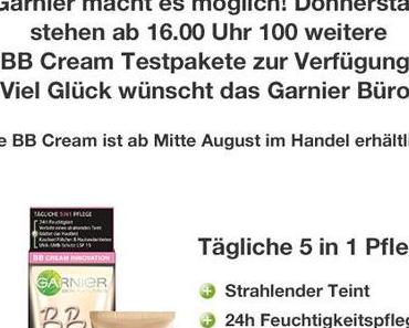 FB-Aktion von Garnier um 16 Uhr: 100 gratis BB Cream Testpakete