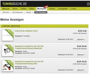 Neuer Tuningteile Marktplatz online