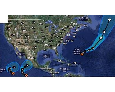 PHILIPPE heute wahrscheinlich Hurrikan, IRWIN & JOVA im Pazifik unterwegs - einer von beiden bedroht Mexiko als Hurrikan