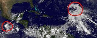 Potenzielle Tropische Stürme KENNETH (Pazifik) und TAMMY (Atlantik)