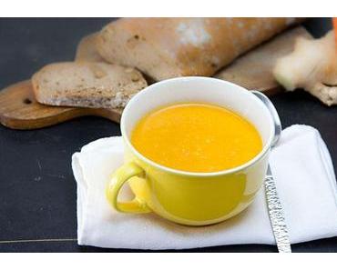 Kürbis Karotten Suppe mit Ingwer