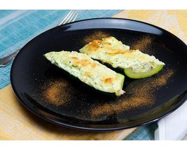 Gebackene Zucchini mit Käse-Kräuter Füllung