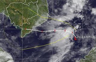Taifunsaison Westpazifik: Tropische Depression 25W (potenziell Tropischer Sturm WASHI) zieht voraussichtlich nach Vietnam