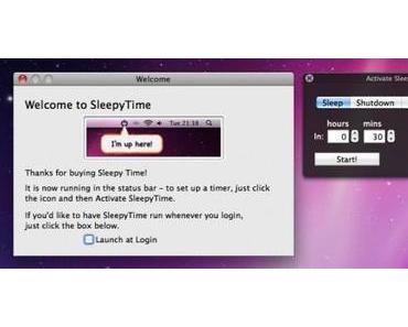 SleepyTimer – auf Ihrem Mac, schickt diesen pünktlich zu Bett