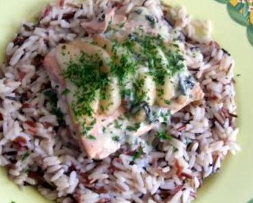 Birnen-Gorgonzola auf Lachsbett