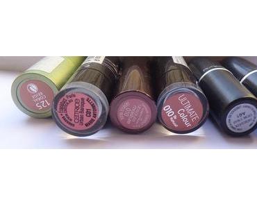 Lippenstiftsammlung: Nudetöne