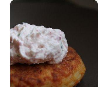 Reisbratlinge mit Frischkäsedip