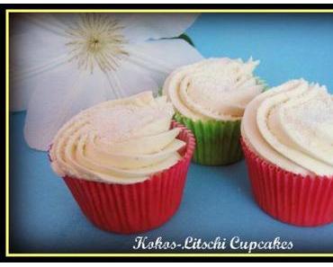 Kokos-Litschi Cupcakes