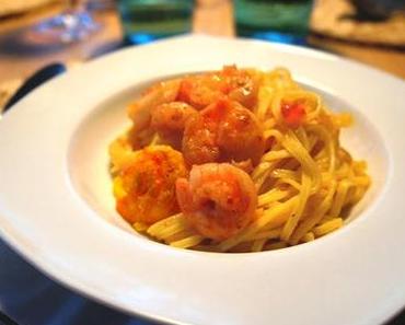 Linguini mit Garnelen
