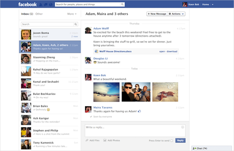 Neues Design für Facebook-Nachrichten