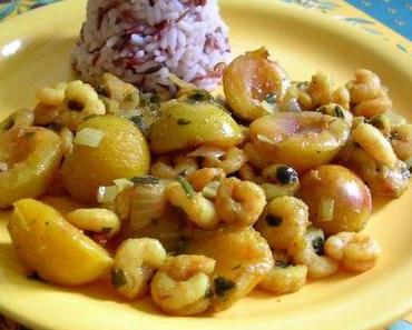 Curry-Shrimps mit Mirabellen