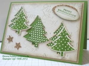 Weihnachtskarte Tannenbäume – gestempelt und gestanzt