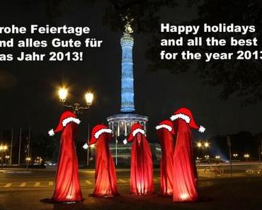 Happy holidays and all the best for the year 2013 – Guardians of time by Manfred Kielnhofer – contemporary light art sculpture