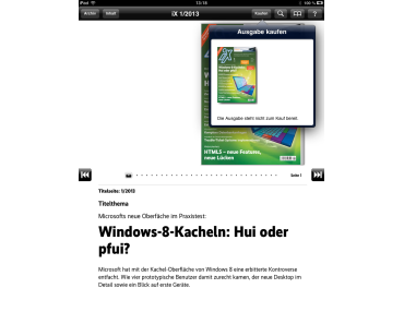 Warum die iX 1/2013 in der iPad App nicht abrufbar ist