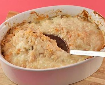 Schlanker Reisauflauf mit Shrimps und Champignons