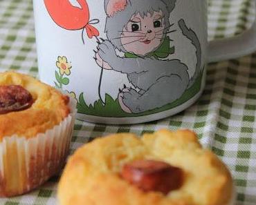 Muffins mit Maismehl und Wurst