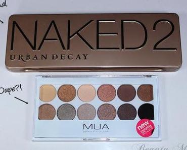 Urban Decay Naked Palette 2 vs. MUA Undress me to