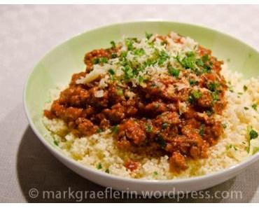 Wochenrückblick: Gehacktes mit Couscous oder Spaghetti