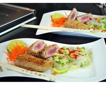 Thunfisch in Sesamkruste mit Glasnudelsalat