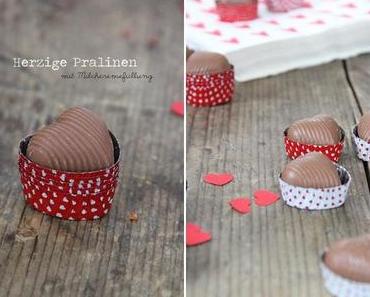 Herzige Pralinen mit Milchcremefüllung
