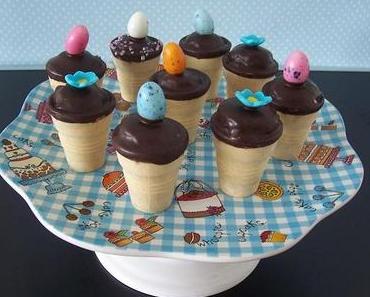 Mini-Cupcakes: Osterküchlein in der Waffel