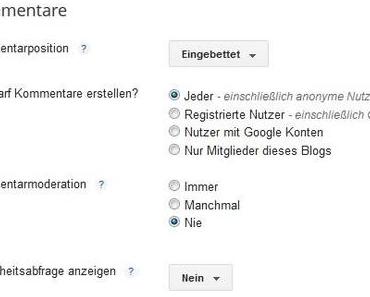 Die Sache mit den Kommentaren...