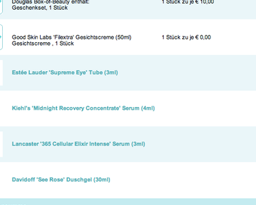 Douglas Box of Beauty Juli 2013 - Vorauswahl