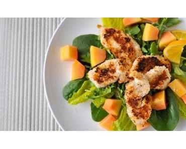 Kokos-Hühnerstreifen-Salat m. Papaya fructosefrei