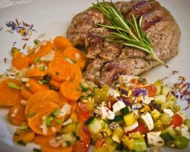 Grossmutters gekochter Gelberüben-Salat mit „Beilagen”