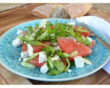 Wassermelonensalat mit Fetakäse und Oliven