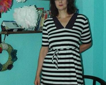 MMM Black and White Striped Knit Dress