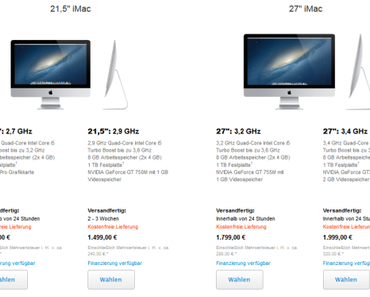 Apple updatet seine iMac Produktlinie.