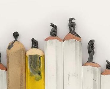 Skulpturen auf Bleistiftspitzen von Diem Chau