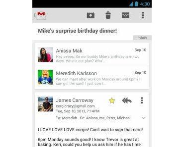 Neue Gmail APK v4.6 mit Neuerungen